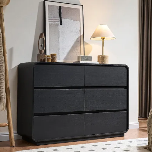 Vista 23 de Standifurno Cómoda de 29.5'' de Ancho para Clóset, Cajones Negros con Diseño Curvo, Cajonera con 5 Cajones, Cajón Vertical con Amplio