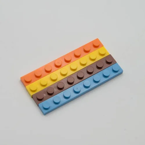 Vista 3 de Placas clásicas grises a granel, placas planas de construcción de 100 piezas, compatibles con piezas de Lego: 1x8 gris claro