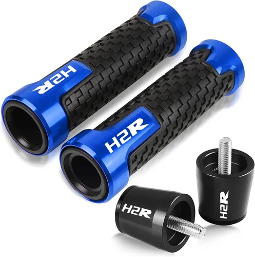 Vista 13 de Para Kawasaki H2 H2R 2015 2016 2017 2018 2019 motocicleta antideslizante manillar mano goma agarres manillar extremos tapa tapón 7/8 pulgadas 0.866