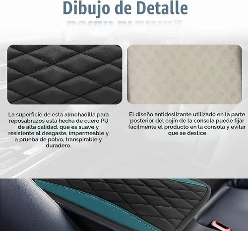 Vista 3 de Funda universal de cuero impermeable para consola central de automóvil, protector de caja de asiento para reposabrazos, accesorios de decoración