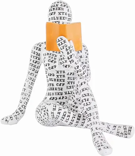 Vista 9 de SBOMB Pulp Woman - Estantería de lectura para mujer, figura de mujer de lectura, estatua de resina, estilo pensador, esculturas abstractas