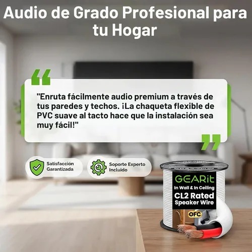 Vista 8 de CL2 OFC cable para bocinas - serie GearIT Blanco