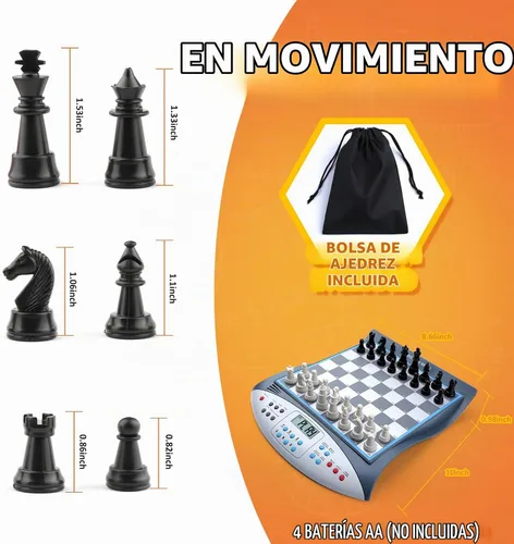 Vista 5 de Talking Chess Master - Juego de ajedrez electrónico con clasificación ELO de 2000, ideal para entrenamiento de estrategia cerebral, juego