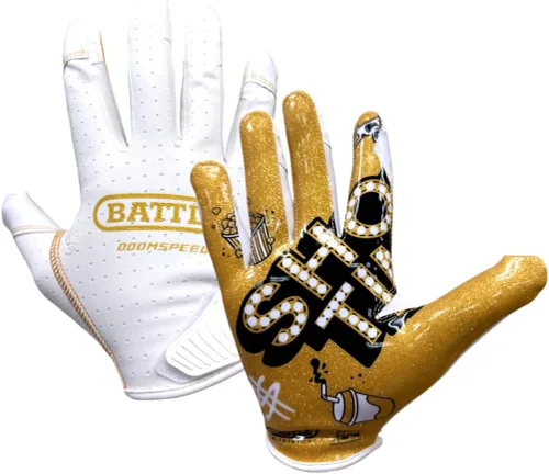 Vista 49 de Battle Guantes deportivos con receptor de velocidad Doom Blanco