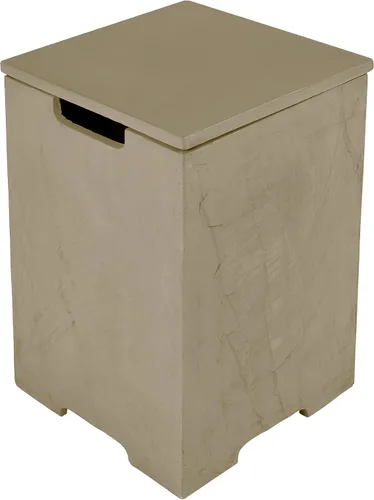 Vista 12 de AMS Chimenea Elementi Cubierta cuadrada de tanque de propano estilo Nápoles de 20 libras Base de hormigón GFRC Dimensiones: 17.3 x 17.3 x 25.6