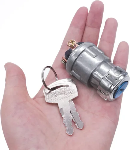 Vista 7 de mankk Interruptor de encendido de 3 cables con llave de 12 V, interruptor universal de arranque de motor, apagado/encendido (arranque), 3 posiciones