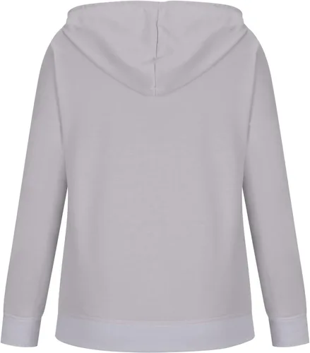 Vista 6 de Sudadera clásica con capucha para mujer, color liso, de manga larga, con botones, con cordón, ajuste delgado, túnica a la moda, trajes de otoño