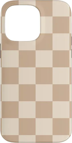 Vista 42 de Funda de tablero de ajedrez marrón beige claro para iPhone 14 Pro