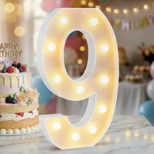 Vista 30 de Letrero LED de Marquee con Letras Iluminadas - Letras Iluminadas del Alfabeto para Cumpleaños, Graduación, Decoración de Pared y Mesa en Bares