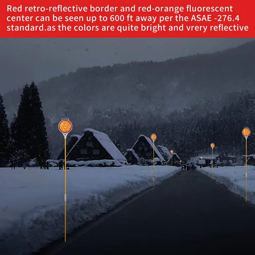 Vista 4 de Reflectores para entrada de entrada, marcadores reflectantes naranjas, marcadores de arado de nieve, marcadores de arado de 51 pulgadas, poste