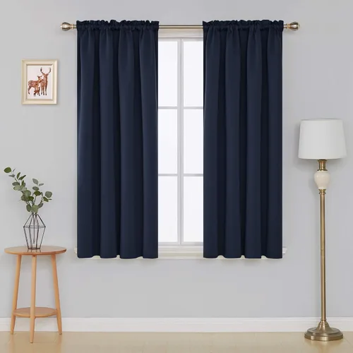 Vista 92 de Deconovo Cortinas opacas, aislamiento térmico, dobladillo para barra, reducción de ruido, certificado Oeko-TEX, cortinas de oscurecimiento de Beige