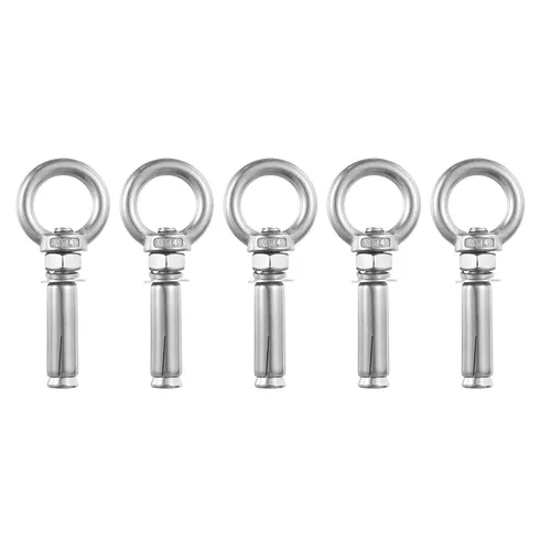 Vista 32 de uxcell Aro de elevación de la expansión, 8pcs M6x50mm 304 tornillo de expansión de acero inoxidable con anillo de ojo para pared de ladrillo
