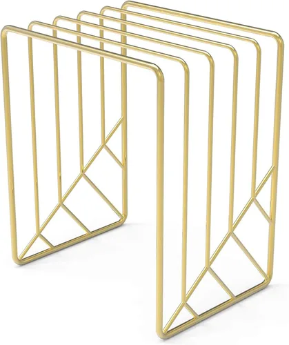 Vista 5 de U Brands Kit de organización de escritorio de metal, colección Vena, taza, clasificación y 2 bandejas incluidas, dorado (3940U00-01)