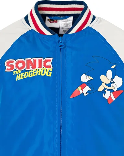 Vista 4 de SEGA Sonic the Hedgehog - Chaqueta universitaria con cremallera para niños pequeños y grandes, tallas (4-14-16)