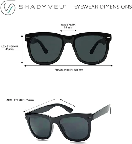 Vista 3 de ShadyVEU Super Dark Black Lens Flat Top Square Oversize Migraine Shades Blackout Gafas de sol Retro
