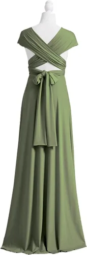Vista 4 de 72styles - Vestido largo multiforma con bandeau, diseño ideal para dama de honor, talla extragrande convertible, se puede usar cruzado