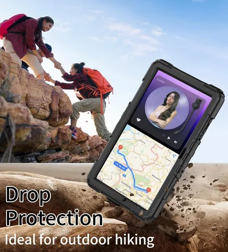 Vista 7 de DUNNO Funda para Samsung Galaxy Tab A9+ Plus de 11 pulgadas 2023, a prueba de golpes con protector de pantalla, soporte giratorio de 360°, correa