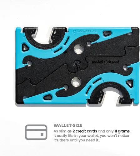 Vista 2 de GEOMETRICAL Trípode de bolsillo PROv2 - Soporte tamaño tarjeta, para iPhone, kit universal azul alienígena