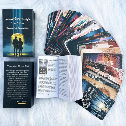 Vista 6 de Heartstring Oracle Cards, Twin Flame Love Oracle Cards, Oracle Deck y cartas de tarot para principiantes, 56 cartas con una guía detallada