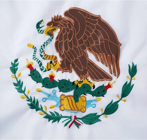 Vista 2 de Homissor Bandera mexicana Bandera de México, banderas bordadas de 3 x 5 pulgadas, rayas cosidas, banderas nacionales MX resistentes, poliéster