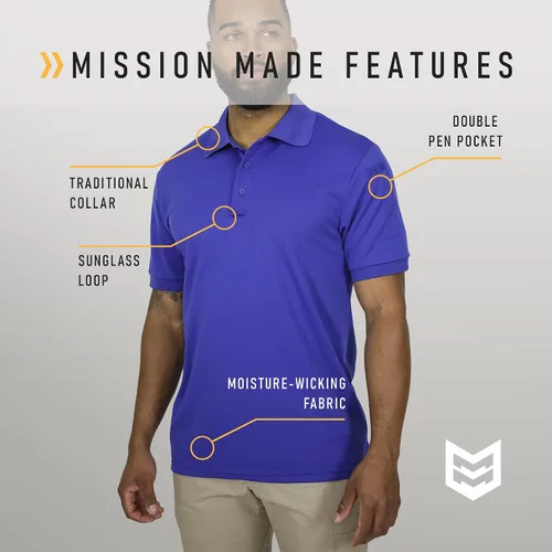 Vista 3 de MISSION MADE Polo táctico uniforme militar para hombre