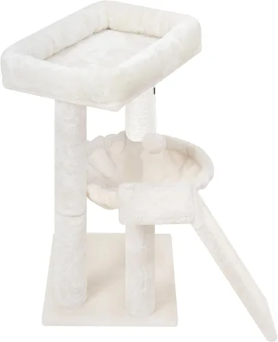 Vista 7 de YOUPET Árbol para gatos con poste para rascar para gatos de interior, torre para gatos con tablero para rascar y pelotas de juguete, torre de árbol