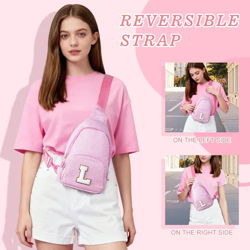 Vista 3 de YOOLIFE Bolso bandolera con inicial para niñas, regalos para mujeres y niñas, riñonera con inicial, monederos de regalo para niñas, regalos