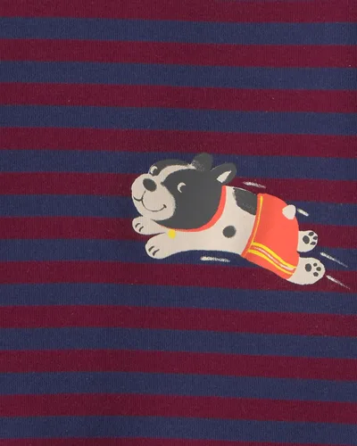 Vista 2 de Carter's Conjunto de pijama de algodón ajustado de 4 piezas para niños Perro rayado