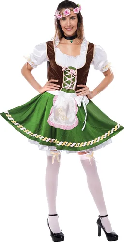 Vista 4 de Oktoberfest - Juego de disfraz para mujer diseño de rosas