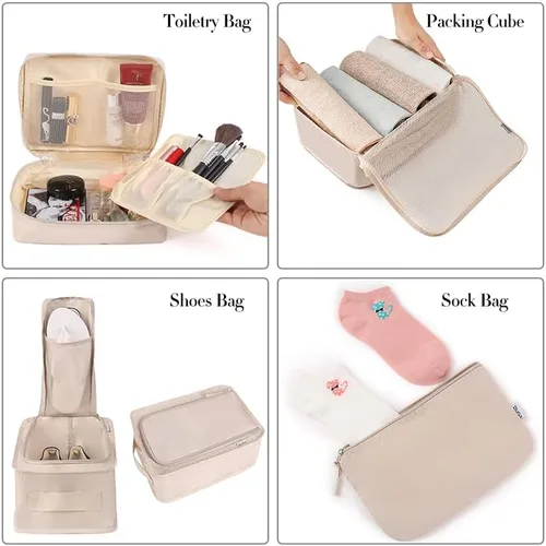 Vista 3 de BAGAIL - Conjunto de 7 u 8 bolsas y maletines organizadores de equipaje, ideales como accesorios de viaje