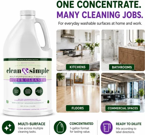 Vista 5 de clean & simple™ SUPER CLEANER - Limpiador concentrado multisuperficie, no tóxico, biodegradable