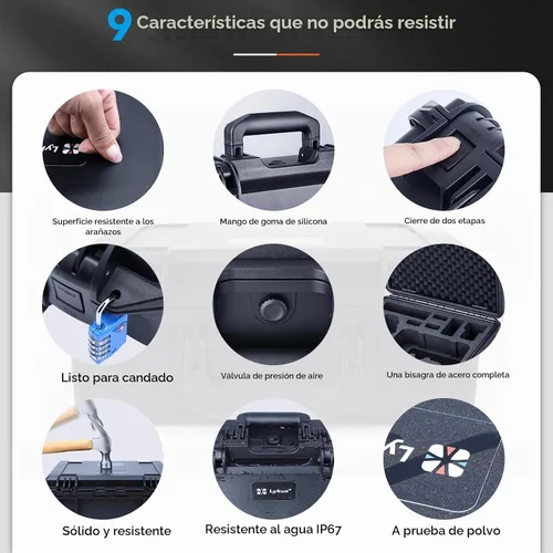 Vista 5 de Lykus Titan AM100 - Carcasa rígida impermeable para Potensic Atom 2/3-Axis Negro