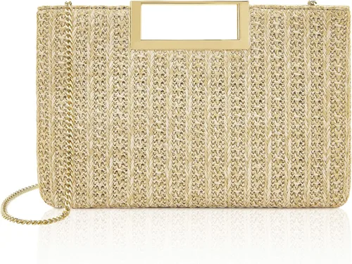 Vista 15 de Milisente Bolso de mano para mujer, formal, casual, brillante, de piel sintética, con asa, para graduación, cóctel, boda
