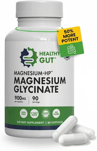 Vista 9 de Healthy Gut Magnesio-HP Cápsulas de glicinato de magnesio ultra puro con cero rellenos 180 mg de glicinato de magnesio 60 porciones
