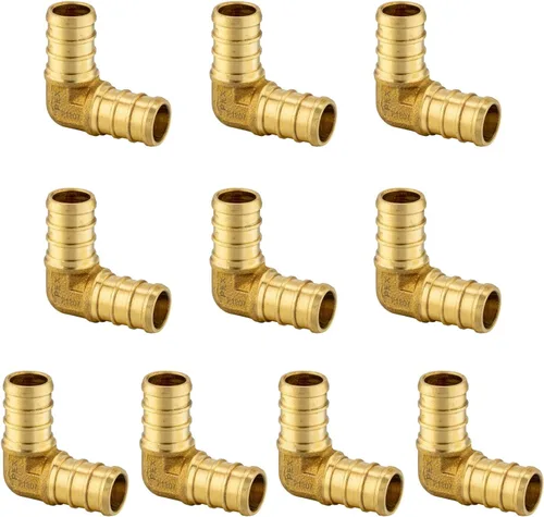 Vista 15 de Paquete de 2 accesorios de latón EFIELD Pex de 1 pulgada x 1 pulgada de 90 grados, ASTM F1807, NSF61 (PEX1807062-2PCS) for Pex Pipe/Tubing