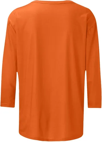 Vista 5 de Oggfader Camisetas de verano para mujer, manga 34, cuello redondo, ajustadas, cómodas, para salir, para uso diario