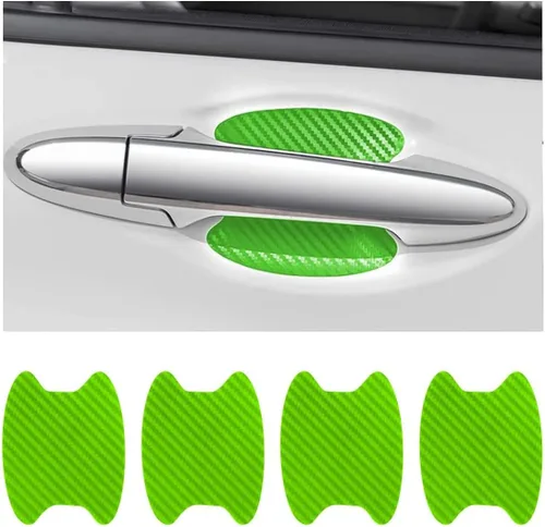 Vista 14 de 4 calcomanías protectoras de manija de puerta de auto, película protectora universal de fibra de carbono antiarañazos para manija de puerta de auto