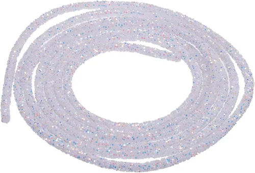 Vista 68 de MECCANIXITY Cuerda de lentejuelas con purpurina de 2.5 yardas, 6mm, 0.24 pulgadas, cuerda de tubo de lentejuelas con diamantes de imitación