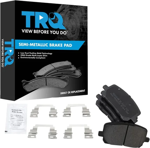 Vista 128 de TRQ Pastillas de freno delanteras semi metálicas compatibles con Ford Expedition 2018-2021 F-150 2018-2020 Lincoln Navigator 2018-2022