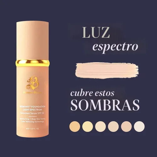 Vista 3 de Forever Bloom Biomimic - Base de maquillaje 4 en 1 que cambia de color SPF 50, luz Claro