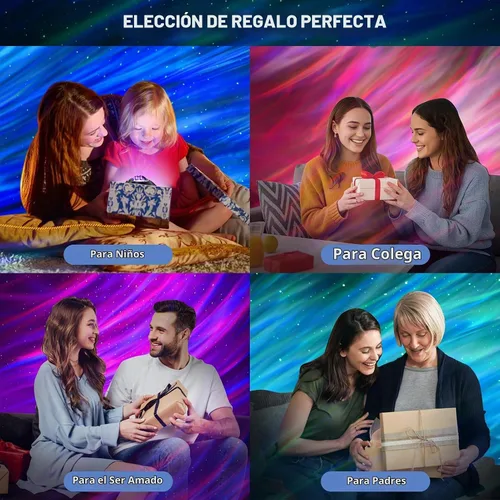 Vista 8 de Proyector Aurora Northern Lights para dormitorio con altavoz Bluetooth de música y ruido blanco, proyector de galaxia, proyectores de luz nocturna