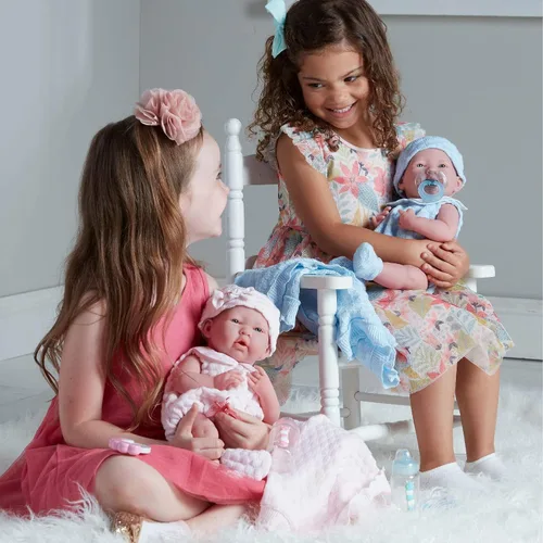Vista 4 de Muñeca de bebé anatómicamente correcta de niño real Muñeca de bebé de 15" totalmente de vinilo JC Toys - La Newborn Fabricada en España Azul