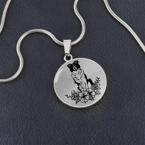 Vista 2 de Border Collie - Collares para amantes de las mascotas para mujeres y niñas, lindas fronteras para perros Collie, primavera, verano, flores florales