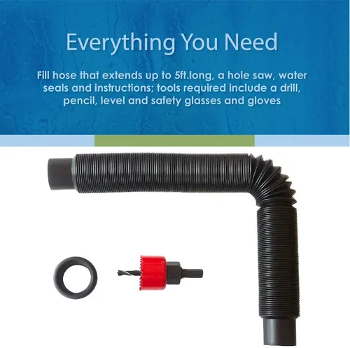 Vista 4 de EarthMinded - Kit de desbordamiento de barril de lluvia – Desvía el agua lejos de barriles de lluvia completos y de tu hogar – Este kit de eslabones