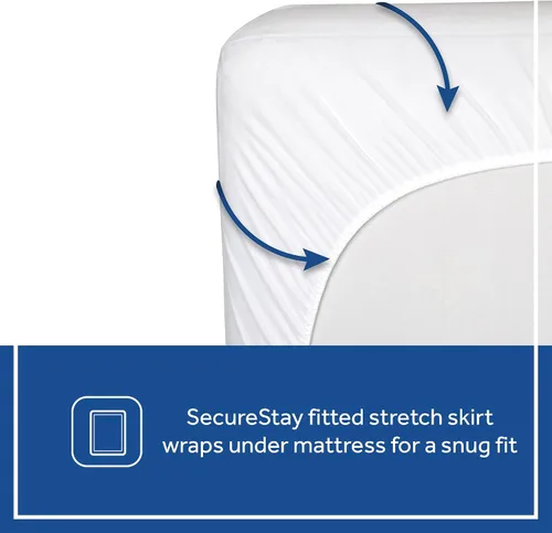 Vista 6 de Sealy Baby Cool Comfort Protector de colchón de cuna y funda de cama para niños pequeños, impermeable y duradero, cómodo cubrecolchón, lavable a
