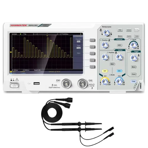 Vista 10 de HANMATEK DOS1102 - Osciloscopio digital con 110 MHz de ancho de banda, 2 canales y pantalla de 7 pulgadas / 18 cm, pantalla TFT-LCD, kit