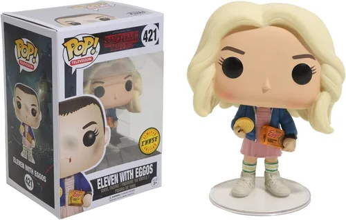 Vista 2 de Funko POP [Stranger Things] - Peluca de Once en peluca con Eggos edición limitada Chase Pop! Figura de vinilo