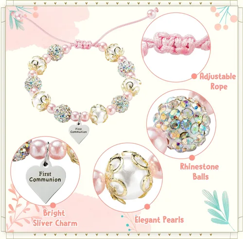 Vista 3 de WATINC Pulsera de regalo para niñas, joyería ajustable con sobre de tarjeta de encanto de plata