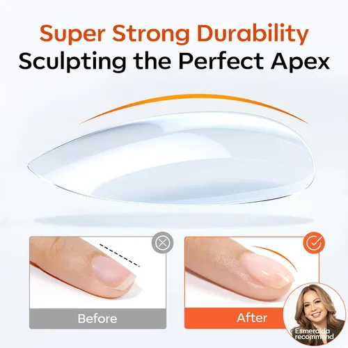 Vista 2 de modelones Base de goma y capa superior de gel para uñas débiles curado en U Transparente