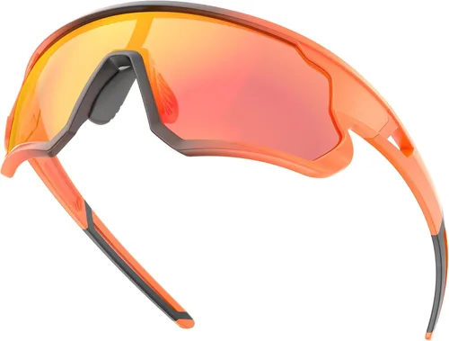 Vista 12 de Gafas de sol deportivas polarizadas para hombres, mujeres, jóvenes, béisbol, correr, conducir, golf 03B-rojo